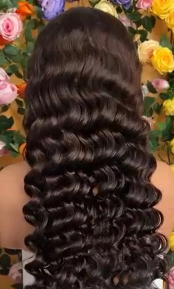 Peluca 26 pulgadas, 100 % alta calidad, cabello humano, marrón oscuro, 13 X6, encaje HD, onda suelta Foto 1 de 4