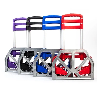 Portable Aluminium Rolling Folding Luggage Dolly Hand Push Truck Cart Trolley - Image 1 of 4