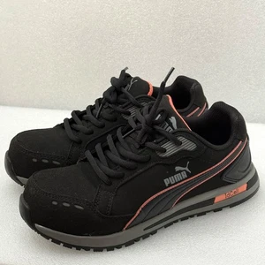 Puma schwarze Schuhe rutsch- & ölbeständig Stahlkappe Arbeit Turnschuhe Damen 7,5 gebraucht, in einwandfreiem Zustand - Bild 1 von 16