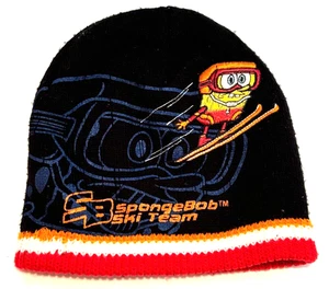 Cappello invernale Nickelodeon SpongeBob Ski-Team grafica nero maglia berretto ragazzo sistema operativo - Foto 1 di 5