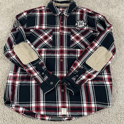 Harley Davidson Button Up Shirt Mens XL Slim Flannel Button Garage Mechanic F102 - Image 1 of 4