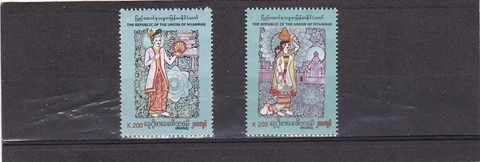 Myanmar Konbaung Period Traditional Costume Style mnh set 2022 Cover