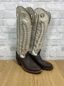 Tony Lama Vintage Leather Buckaroo Cowboy Boots UK Size 7 - 7.5 (PG129F) - Picture 1 of 18