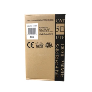 Cavo EAGLE 1000' FT CAT5e rame solido rosso Ethernet CMR ETL 24 AWG nudo 350 MHz - Foto 1 di 4