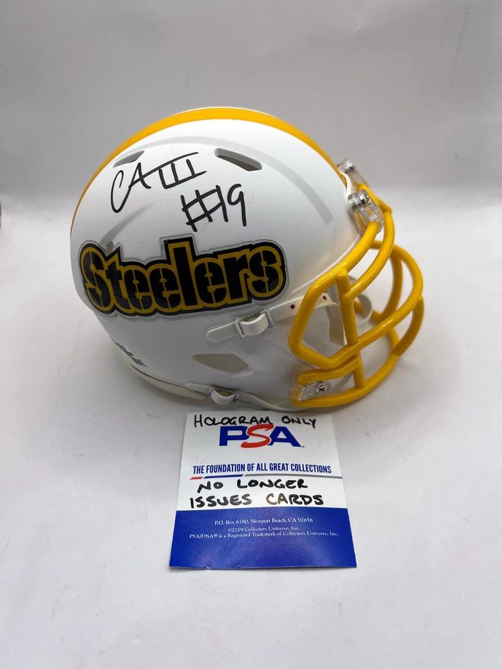 Mini CASCO CALVIN AUSTIN III Pittsburgh Steelers FIRMADO Velocidad Personalizada Certificado de Autenticidad PSA Foto 1 de 1