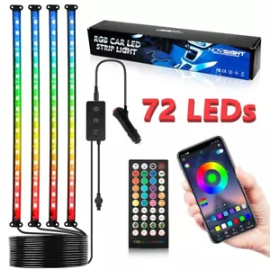 RGB LED Car Interior Atmosphere Strip Lights Bluetooth + Remote + Button Control - Picture 1 of 12