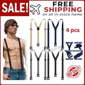 4 Pcs Hikers Hidden Suspenders For Men Hiking Suspenders Airport Friendly New - Picture 1 of 24