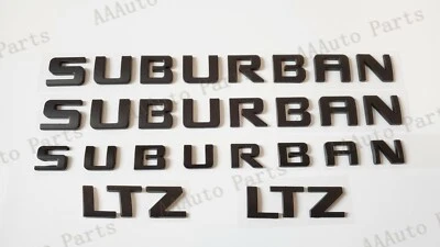 5PCS Set Matte Black SUBURBAN LTZ EMBLEM Letters Fit 2007-20 Chevrolet Suburban - Image 1 of 4