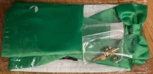 Hombre Cardi Verde Cummerbund Satinado Ajuste Ajustable Todo + Gemelos Pre Atados Lazo - Imagen 1 de 6