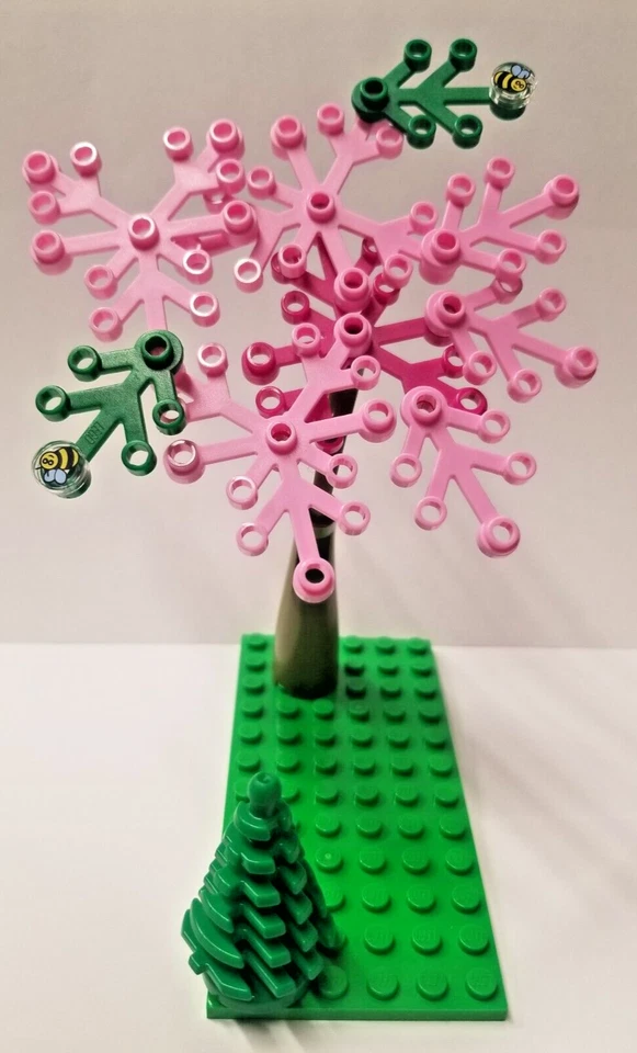 NEW LEGO Large Shade Tree Minifigure Plant Pink Colors Fall Decor and Honey Bees - Image 1 of 1