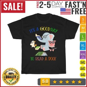 Reading Elephant And Pig Book Lovers Friendship Book Day T Shirt Men Women NEW - Picture 1 of 9