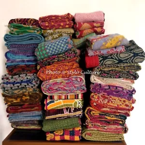 Vintage kantha Quilt Bedding Coverlet Indian Wholesale Lot Kantha Gudari Throw - Picture 1 of 12