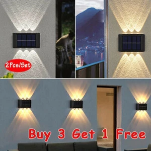 Outdoor Solar 6 LED Deck Light Path Garden Patio Pathway Stairs Step Fence Lamp - Picture 1 of 14