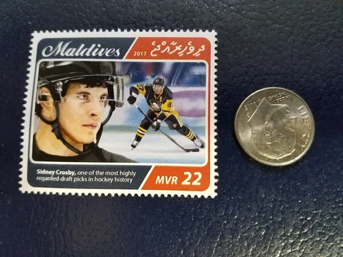 Sidney Crosby Pittsburgh Penguins Superstar NHL  2017 Maldives Perforated Stamp Cover
