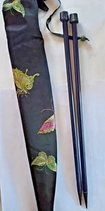 Jo Ann Craft Essential Knitting Needle Size 13 with Embroidered Case Butterfly - Picture 1 of 4