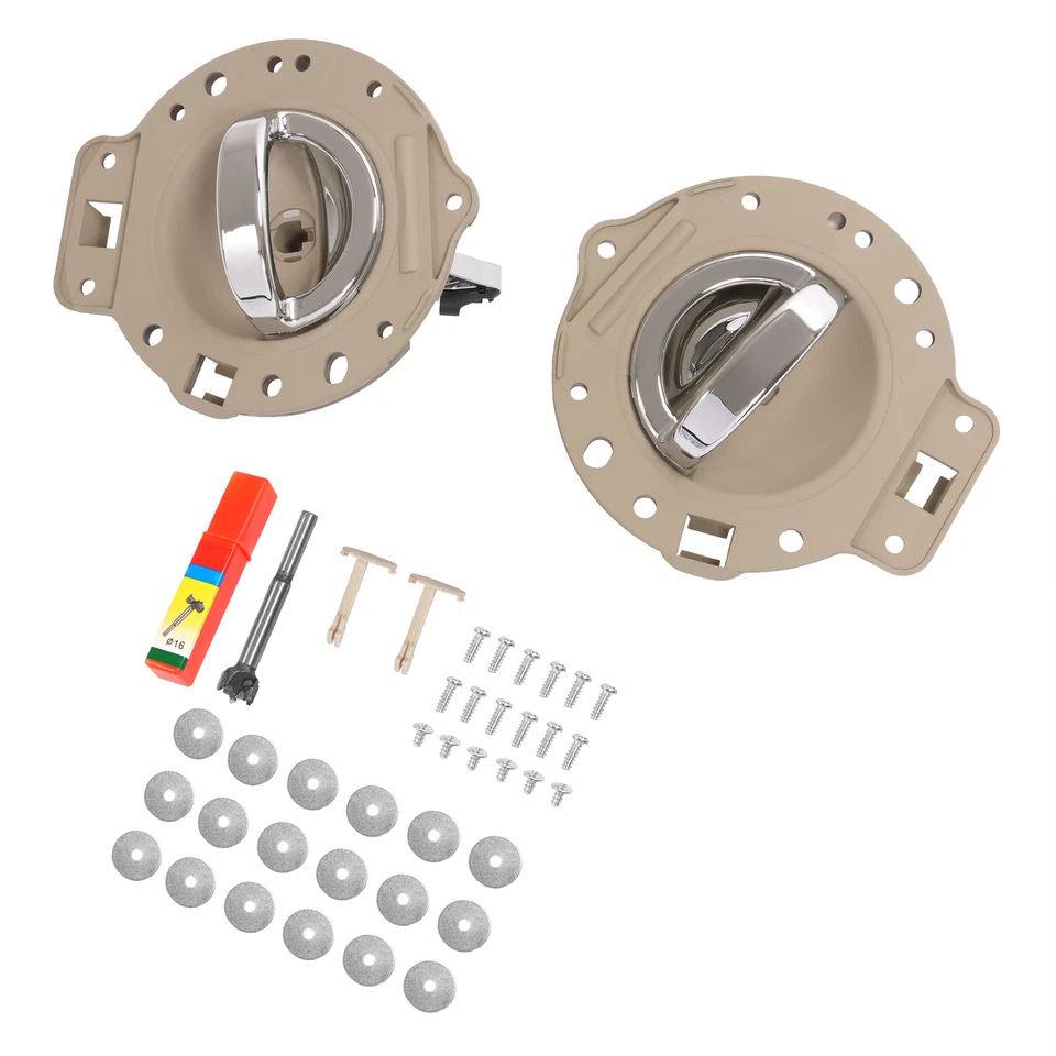 For Jeep Commander 2006-2010 Silvery & Tan Inside Inner Door Handle Chrome - Image 1 of 4