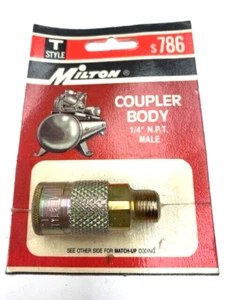 Conector acoplador estilo T macho NPT Milton S786 1/4" - 1 pieza - Imagen 1 de 3
