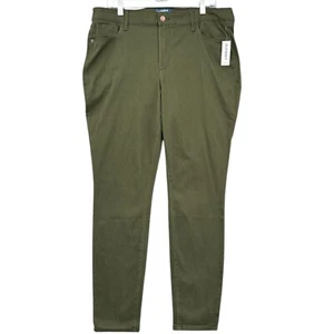 Old Navy Sateen Olive Green Rockstar 5 Pocket Belt Loops Jeans Pants Size 16 - Picture 1 of 8
