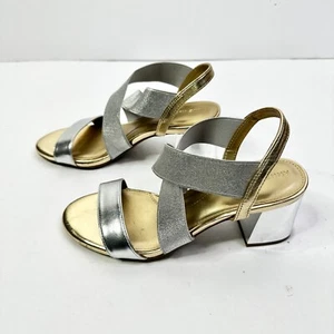 Sandali Anne Klein donna 6M oro argento Rayna tacco grosso blocco festival boho - Foto 1 di 8