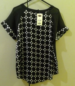 next/choice black/white t shirt top jumper size 6 - Picture 1 of 3
