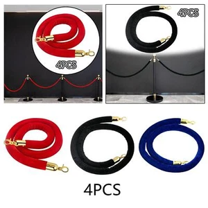 4 Pieces Velvet Stanchion Rope Post Ropes 150cm/59inch for Upscale Events - Picture 1 of 18