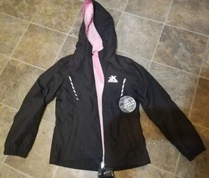 New with Tags Girls ZeroXposur Reflective Black & Pink Jacket Coat Size 7/8 - Picture 1 of 8