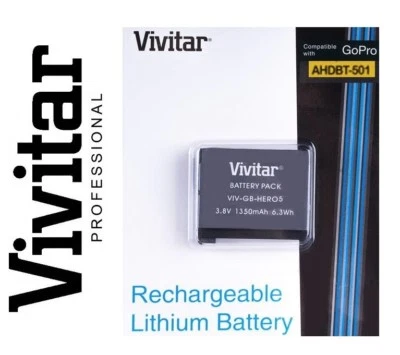 Nueva batería de iones de litio de alta capacidad AHDBT-501 para GoPro HD Hero6 Hero-6 Foto 1 de 2