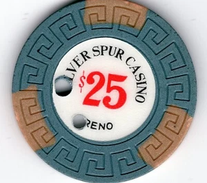 Nevada, Reno: Silver Spur Casino 25.00 Drilled 2 Holes - Picture 1 of 2