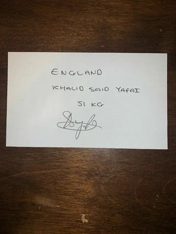 KHALID SAID - BOXER - AUTOGRAPH SIGNED - INDEX CARD -AUTHENTIC -C2352 Cover