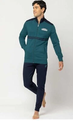 TUTA UOMO GIOVANILE SPORT E TEMPO LIBERO FELPATA INVERNALE FELPA FULL ZIP LOTTO - Imagen 1 de 3