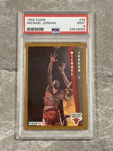 1992 NBA Fleer Basketball Michael Jordan #32 PSA 9 MINT - Picture 1 of 2