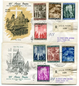 Vaticano FDC Venetia 1949 Anno Santo viaggiata Racc. per l'Italia - Picture 1 of 1