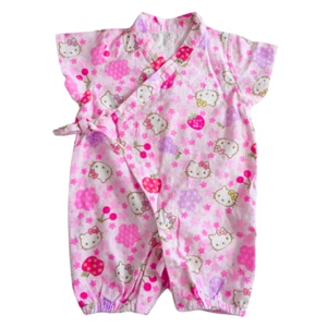 Ropa Bebé Recién Nacido Niña 0M Hello Kitty Sakura Rosa Algodón Jinbei Japón - Imagen 1 de 12
