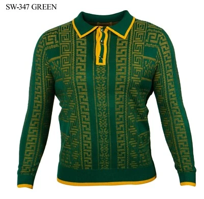 Suéter Polo Prestige Original Acrílico Mezcla Lana 2XL Para Hombre Verde Dorado SW-347 Foto 1 de 4