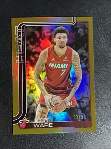 2025 Topps Flagship Basketball Kel’El Ware True Gold /50 Miami Heat  - Picture 1 of 2