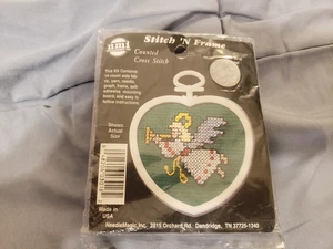 NeedleMagic Stitch'N Frame Angel Counted Cross Stitch Christmas  Ornament Kit - Picture 1 of 4