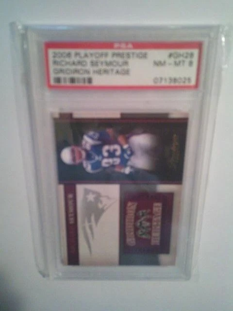 Richard Seymour 2006 Playoff Prestige Gridiron Heritage GH28  PSA NM/Mt 8 NEP - Image 1 of 4