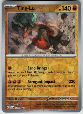 Ting-Lu 109/182 Reverse Holo Near Mint SV04: Paradox Rift Pokemon card - Image 1 of 2