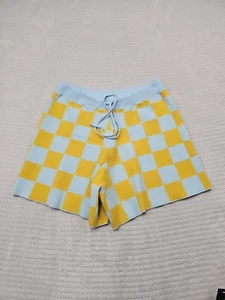 Lucca Shorts Womens XL Checkered Print Sweater Shorts - Picture 1 of 8