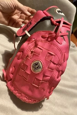 Guante de jardinero de softbol mano izquierda Franklin rosa y gris CFS 22700 10,5" Foto 1 de 4