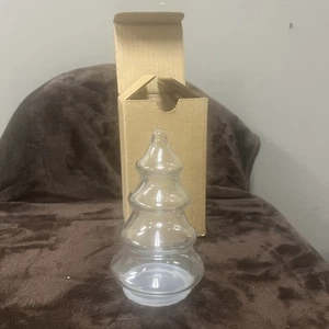 Vintage Klarglas Weihnachtsbaum Apotheker Glas 4 Ebenen Süßigkeiten/Ornamente 7" - Bild 1 von 3