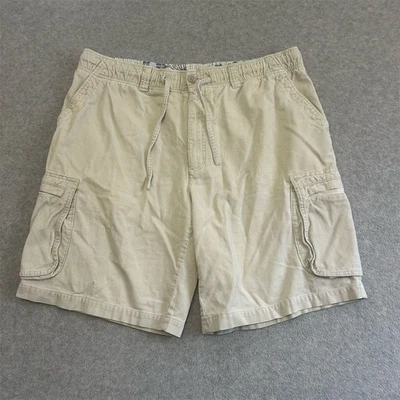 Pantalones Cortos Ocean Pacific Para Hombre Grandes Beige Carga Cintura Elástica Pana OP Foto 1 de 4