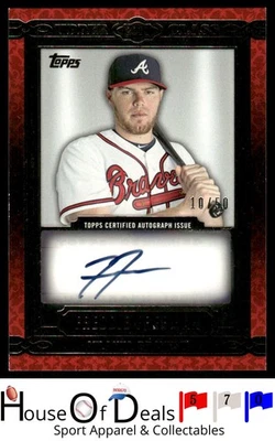 Tarjeta autógrafa de los Bravos Freddie Freeman 2014 Topps #UCA-FF Upper Class #/50 RARA Foto 1 de 2