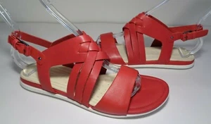 Sandali rossi in pelle Ecco taglia 6-6,5 euro 37 TOUCH INTRECCIATI nuove scarpe da donna - Foto 1 di 12