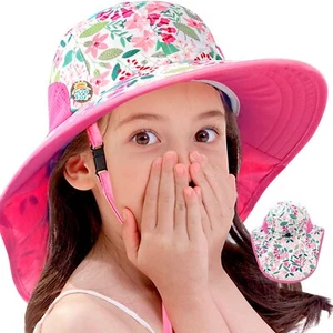 Toddler Sun Hats Summer Hats for Little Girls Baby Beach Hats UPF 50+ M 2-6 Y... - Picture 1 of 7