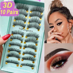 10Pairs False Eyelashes Eye Lashes Natural Thick Fake Lashes Handmade Extensio У - Picture 1 of 22