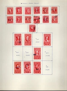 20 USA DOCUMENTARY Revenue stamps - SCOTT'S R654-R678  TYPE 1940 w/o overprint - Picture 1 of 1