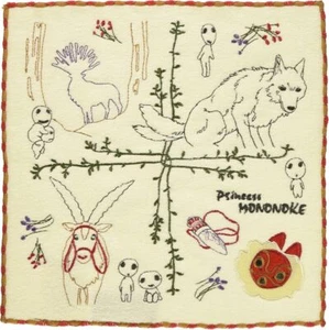 Princess Mononoke Cotton Mini Hand Towel Forest of Shishigami Studio Ghibli New - Picture 1 of 4