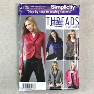 Vintage Simplicity 4425 Threads Collection 8-10-12-14-16 Lined Jackets UNCUT - Picture 1 of 4