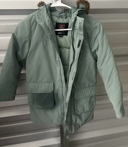 Swiss Tech Kids Girls M (7-8) Jacket Green Goddess Parka W/ Faux Fur Hood-Pics! - Picture 1 of 10